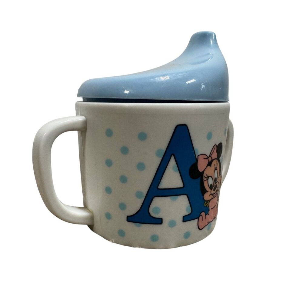 Vintage Disneyland Mug Cup Selandia Melamine Plastic Baby Minniemouse Donald HTF